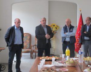 Jacques Grau, maire d'Assas, Pierre Antoine, Michel Andrieu, Président du CCFF local, Serge Cournet, Adjoint à la mairie d'Assas